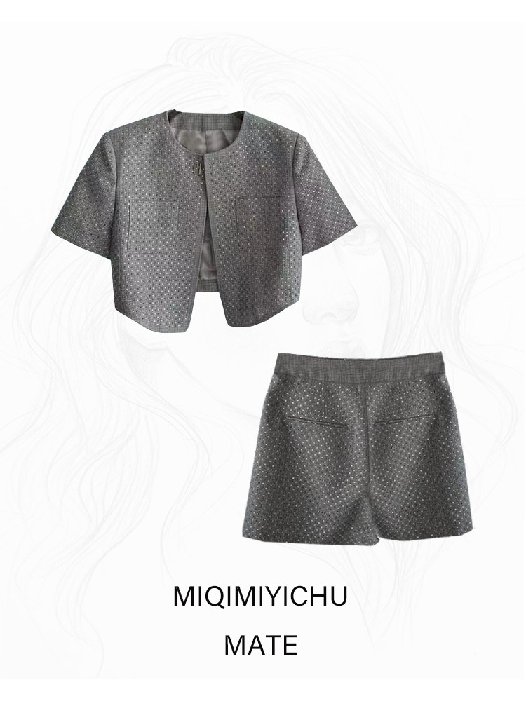 小香风气质名媛高级感小洋装高端短袖重工西装短裤两件套装女夏款