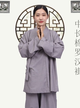 新款罗汉褂僧服套装尼姑和尚罗汉衫小褂短褂僧衣服春夏秋冬款灰色