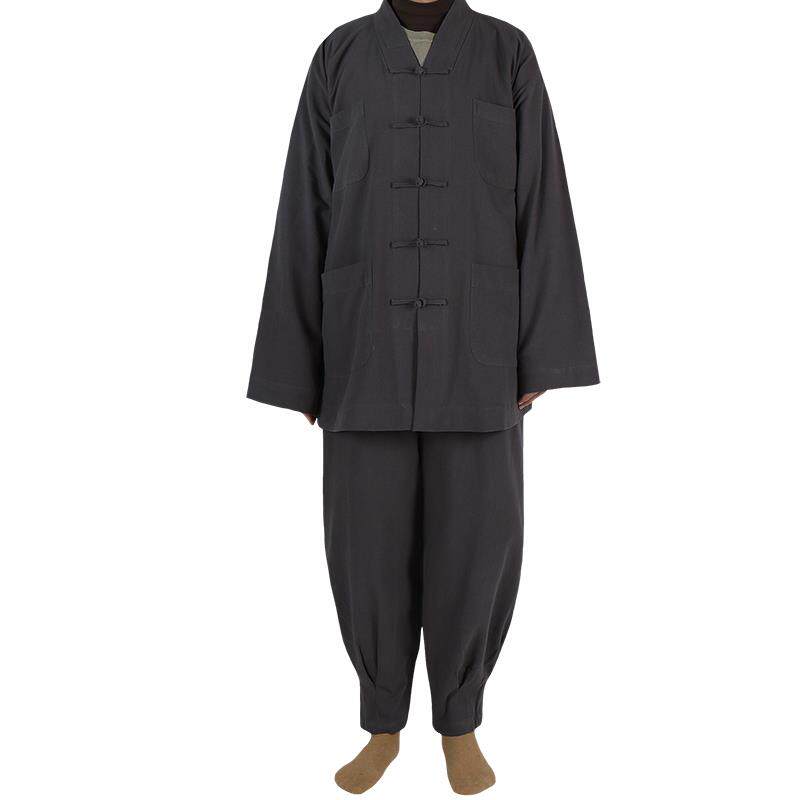 新款新款僧服短褂男春秋款透气棉麻和尚服僧衣女布扣小褂套装僧免