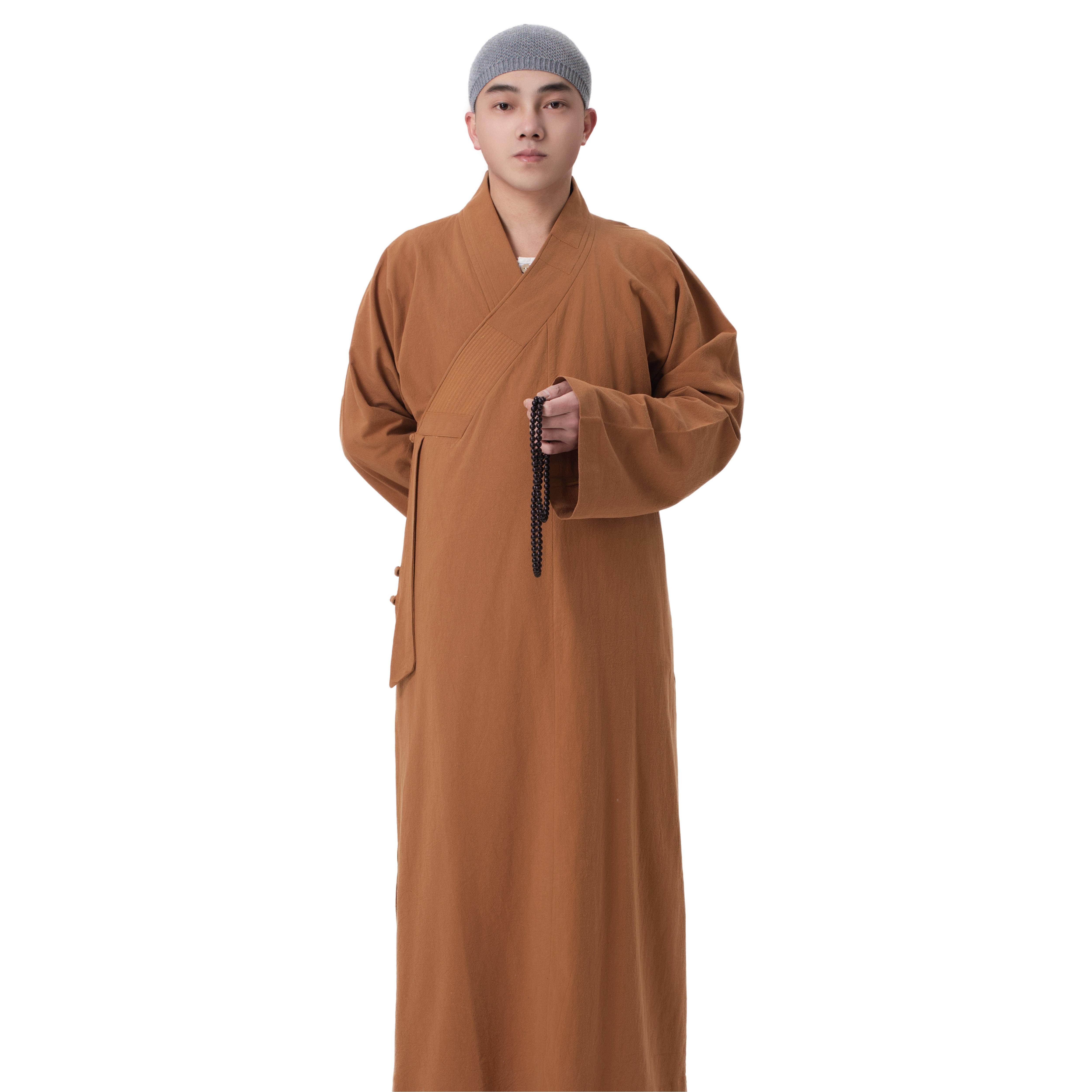 新款意尘僧服秋冬季棉麻大褂居士长褂和尚师父男女同款出家人僧袍