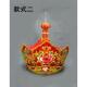 包邮 新特价 苏绣盘金黄红唐僧帽毗卢帽五佛冠铁盒子