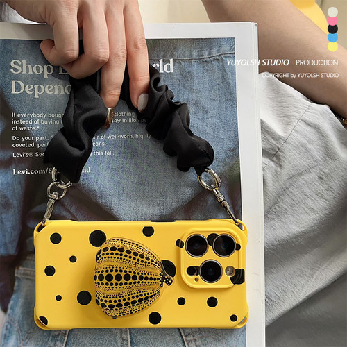 草间弥生南瓜支架手机壳斜挎挂绳