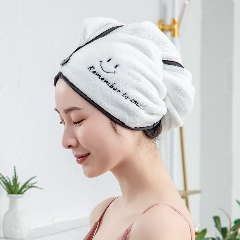抖音同款笑脸干发帽瞬吸女擦头发巾超强吸水速干包头巾干发巾浴帽