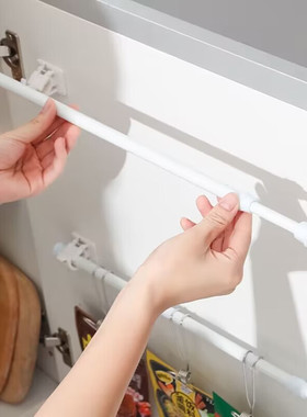 白色烤漆梅花晒衣杆免打孔晾衣杆浴帘杆罗马杆撑杆