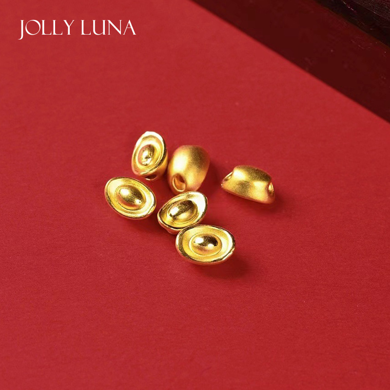 JOLLYLUNA999 الذهب الخالص سبائك الذهب مع الخرز