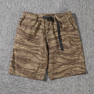 男夏季 短裤 薄款 宽松抽绳五分裤 美式 休闲运动裤 迷彩风工装