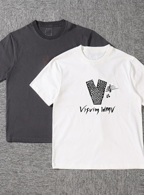 beams effect TEE 做旧字母印花短袖T恤男女同款纯色圆领重磅