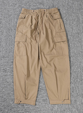 春秋款beams effect日系复古休闲裤男宽松锥型裤户外多口袋长裤潮