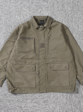 日系复古beams effect工装外套男水洗做旧军事宽松大口袋翻领夹克