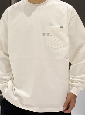 beams effect春秋季长谷川日系水洗380g重磅纯棉长袖T恤男打底衫