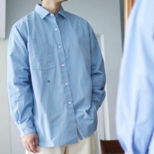 Wind Collar Shirt经典 宽松长袖 潮 nanamica 廓形休闲衬衫 Regular