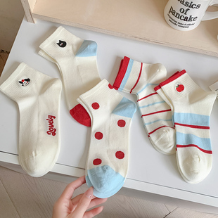 小狗卡通袜子女中筒袜ins潮2026新款 可爱韩国日系运动短袜 爆款