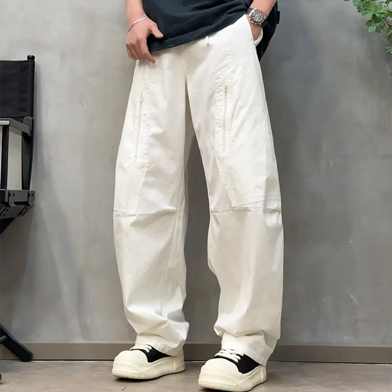 互有服饰店美式复古阔腿弯刀工装裤男春季水洗宽松休闲裤拖地长裤