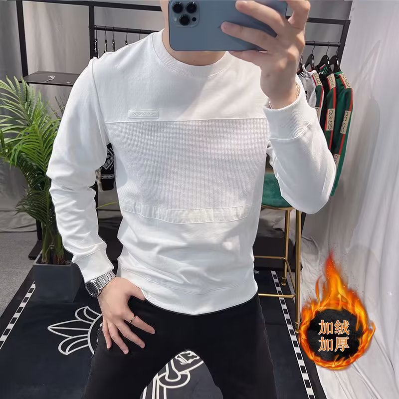铂瑾男装欧洲站轻奢高端时尚卫衣男2026秋季新款加绒男士欧货上衣