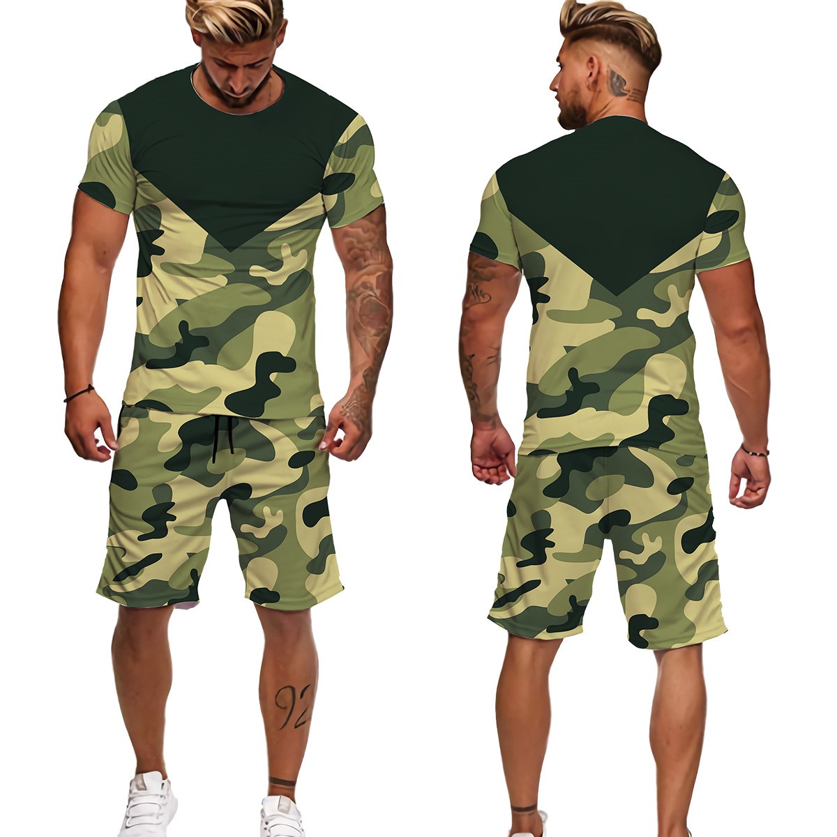 Shorts camo short T-shirt sport suit