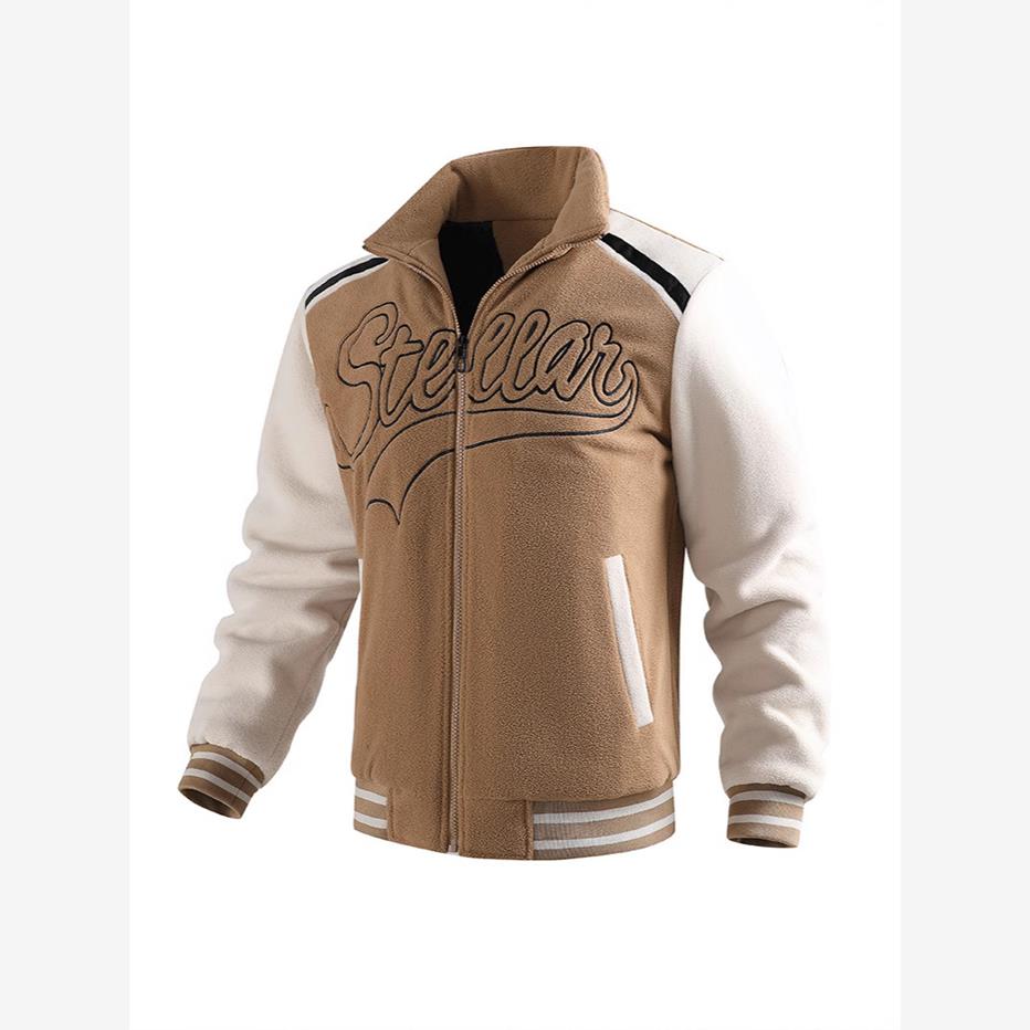 刺绣保暖摇粒绒夹克外套棉服