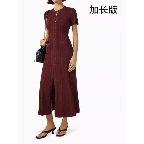 镂空短袖显瘦针织连衣裙