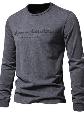 运动纯棉字母印花T恤打底卫衣 Sport cotton monogrammed T-shirt