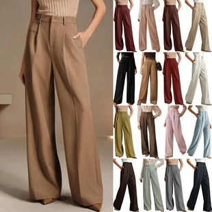 Elegant 宽松气质商务优雅西裤 Women Pants高腰阔腿裤 Business