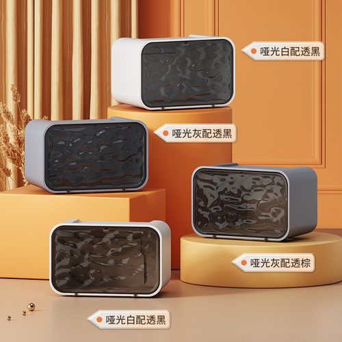 新款免打孔无痕上墙壁挂式纸巾盒多功能防潮防尘卷纸抽纸式收纳盒