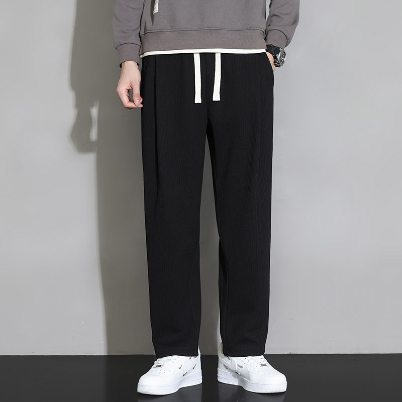 春秋季裤子男士大码休闲裤胖子显瘦垂感直筒裤男加肥加大百搭长裤