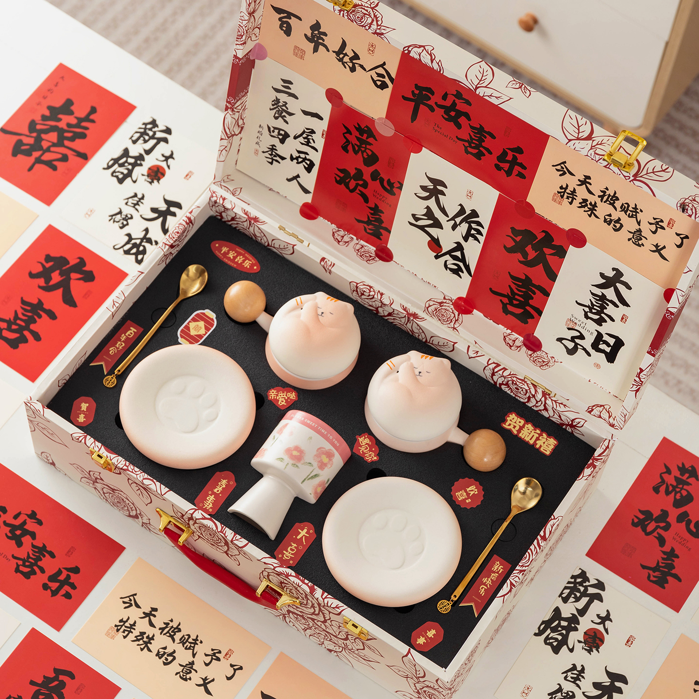 唐呈高档暖茶杯子一对订新婚结婚