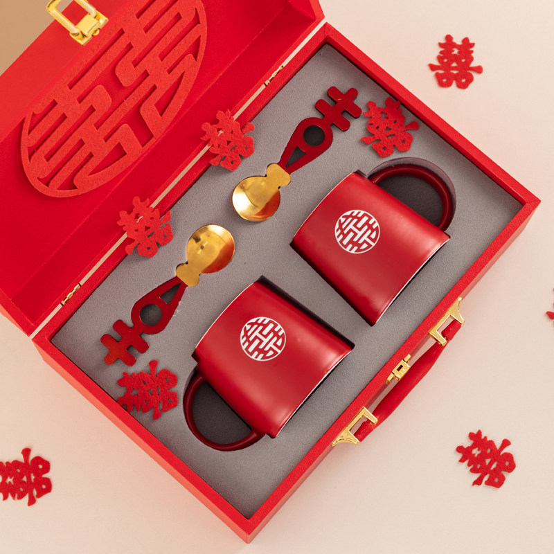 唐呈新婚礼物送新人情侣结婚礼品送闺蜜新娘实用订婚杯子套装婚庆