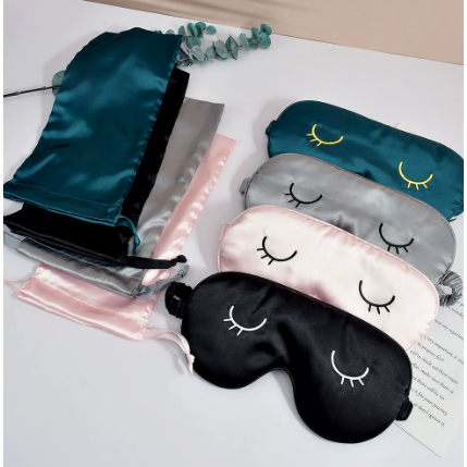 仿真丝刺绣睫毛眼罩套装遮光睡眠护眼罩束口袋户外便携旅行专用,居家日用,眼罩,淘宝优惠券,粉丝福利购,淘宝优惠卷