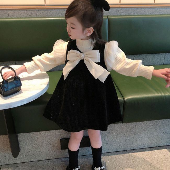 女童秋冬新款儿童加绒小香风洋气连衣裙宝宝生日礼服公主裙子