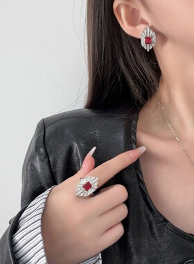 彩宝戒指耳钉项链女百搭时尚配饰