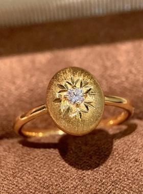 雕工雪花中古戒指复古许女戒饰品