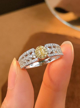 彩宝高级戒指ins宫廷风镂空女戒