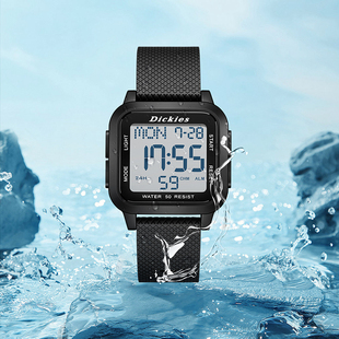 Dickies电子手表男生初高中运动时尚潮流小学生闹钟静音电子表740