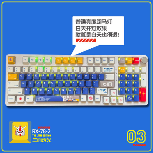 指尖文创同款PC材质三面透键帽