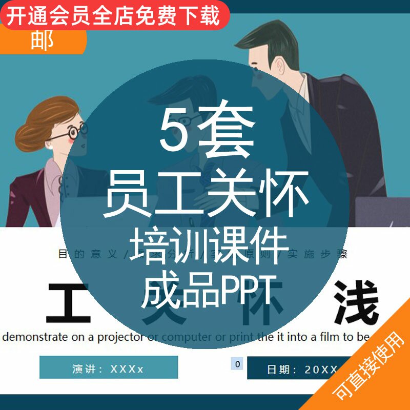 员工关怀培训课件成品ppt模板企业职场人力资源管理需求分析实施步骤