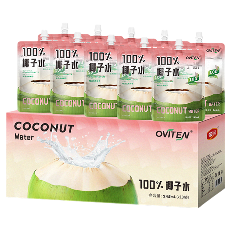 豪园椰子水100%纯椰汁孕妇无添加学生宿舍饮品一整箱果汁饮料