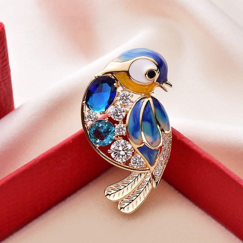 小鸟胸花胸针高端精致时尚高档女高级轻奢设计感小众蓝色大衣别针