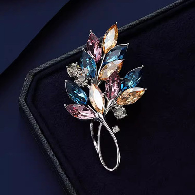 彩穗花胸针女小众设计感水晶胸花