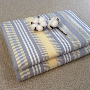 棉单件床单2米大床加厚棉老粗布双人床被单黄色黄灰渐变1.5x2.2米