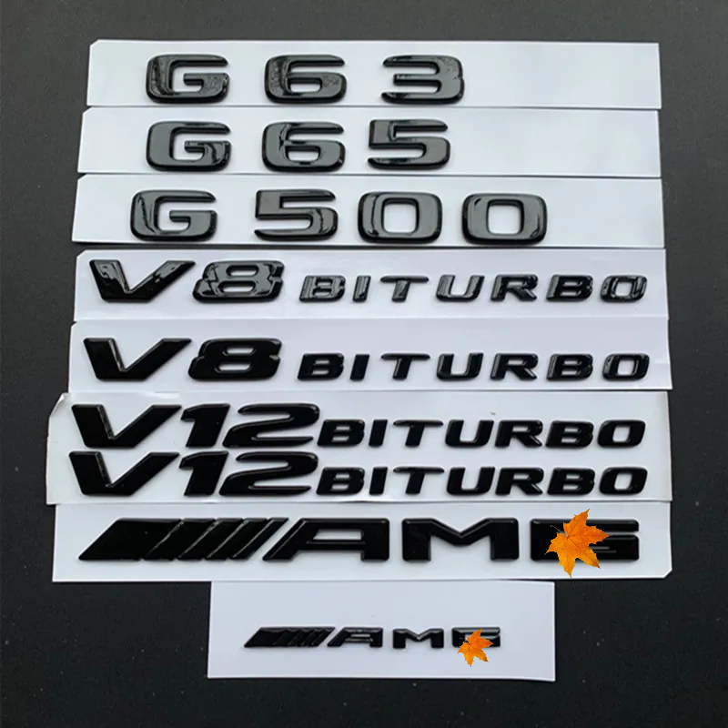 适用奔驰G改装G500车标g63字标AMG车贴65后尾标V8biturbo侧标标贴