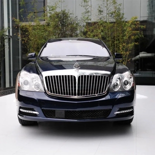 迈巴赫立标免打孔粘贴款适用奔驰威霆V260改装车标装饰机盖车头标