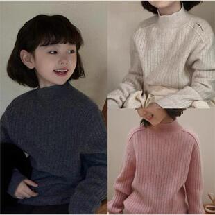 男女童高领毛衣秋2025新款洋气儿童时髦针织衫打底衫秋冬加厚韩版