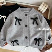 外套女宝宝韩版 儿童针织衫 毛线上衣 秋冬新款 2025女童圆领毛衣开衫