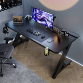 实木碳纤维电竞桌情侣电竞房台式 电脑桌工作台大板办公桌长桌子