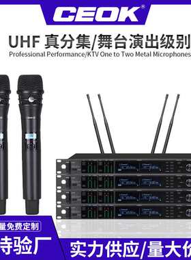 真分集无线话筒KTV家庭娱乐舞台演出会议室演讲 一拖二无线麦克