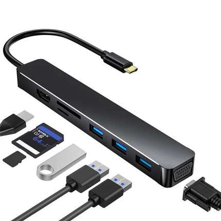 type c转hdtv 4k vga集线器手机笔记本电脑多功能usb-c hub拓展坞
