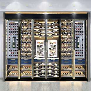 商用白酒柜雪茄柜高档红酒柜亚克力酒窖酒架展示柜不锈钢恒温酒柜