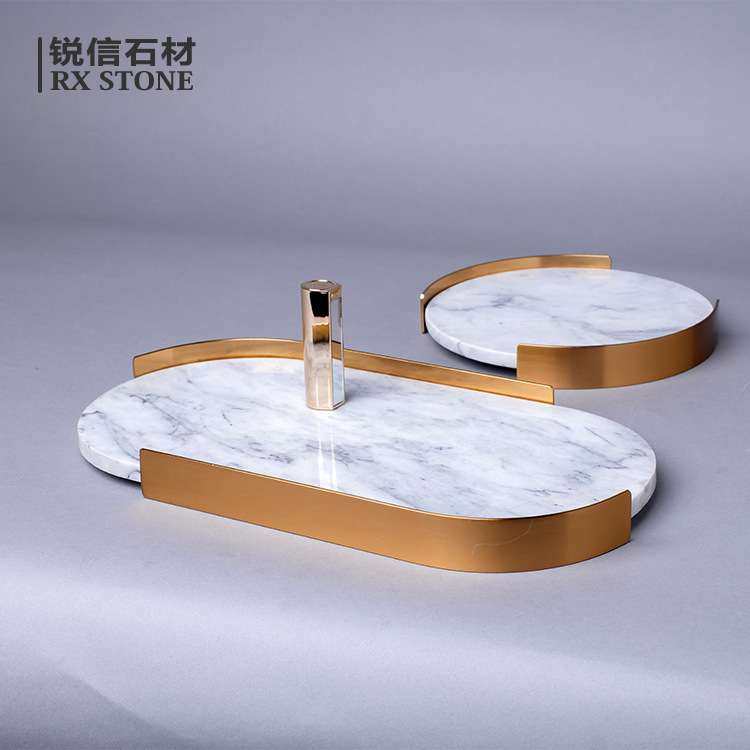 北欧风轻奢大理石金属框椭圆托盘首饰家居摆件卫浴套装样板间酒店,家居饰品,香薰托盘,淘宝优惠券,粉丝福利购,淘宝优惠卷