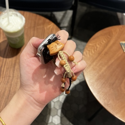 文玩木雕不屑猫适用ApplewatchSE苹果手表表带檀木手串iwatch表带