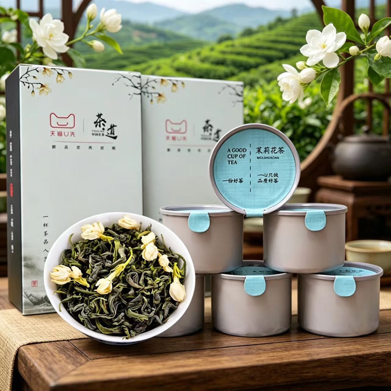 茉莉花茶新茶浓香型花茶品鉴装小罐装5g*6罐